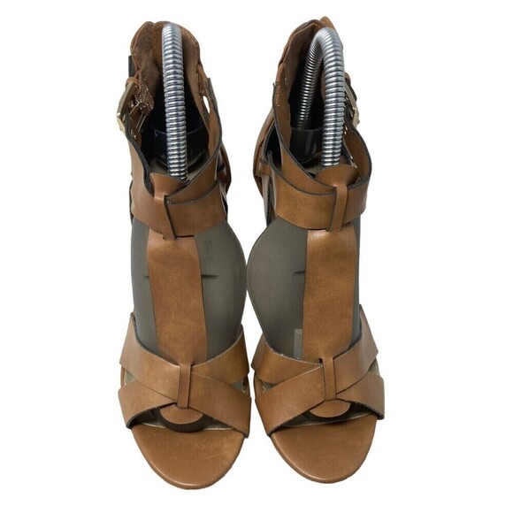 G By Guess Henzie High Heels Size 6.5 Brown 4” Heel With Zipper Back - Picture 4 of 9